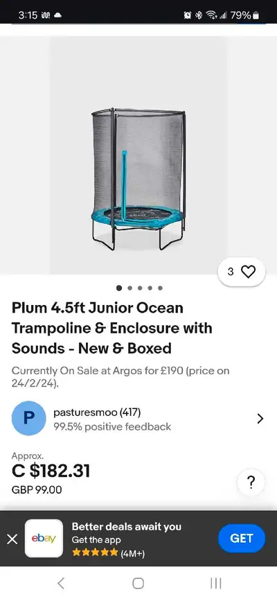 Plum 4.5FT Junior Ocean Trampoline & Enclosure, View more