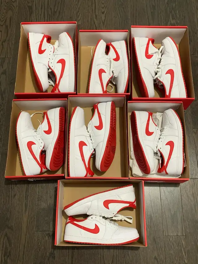 Jordan 1 low “White/University Red” in Men's Shoes in City of Toronto - Image 6