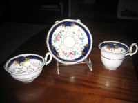 ANTIQUE ENGLISH CUPS AND SAUCERS