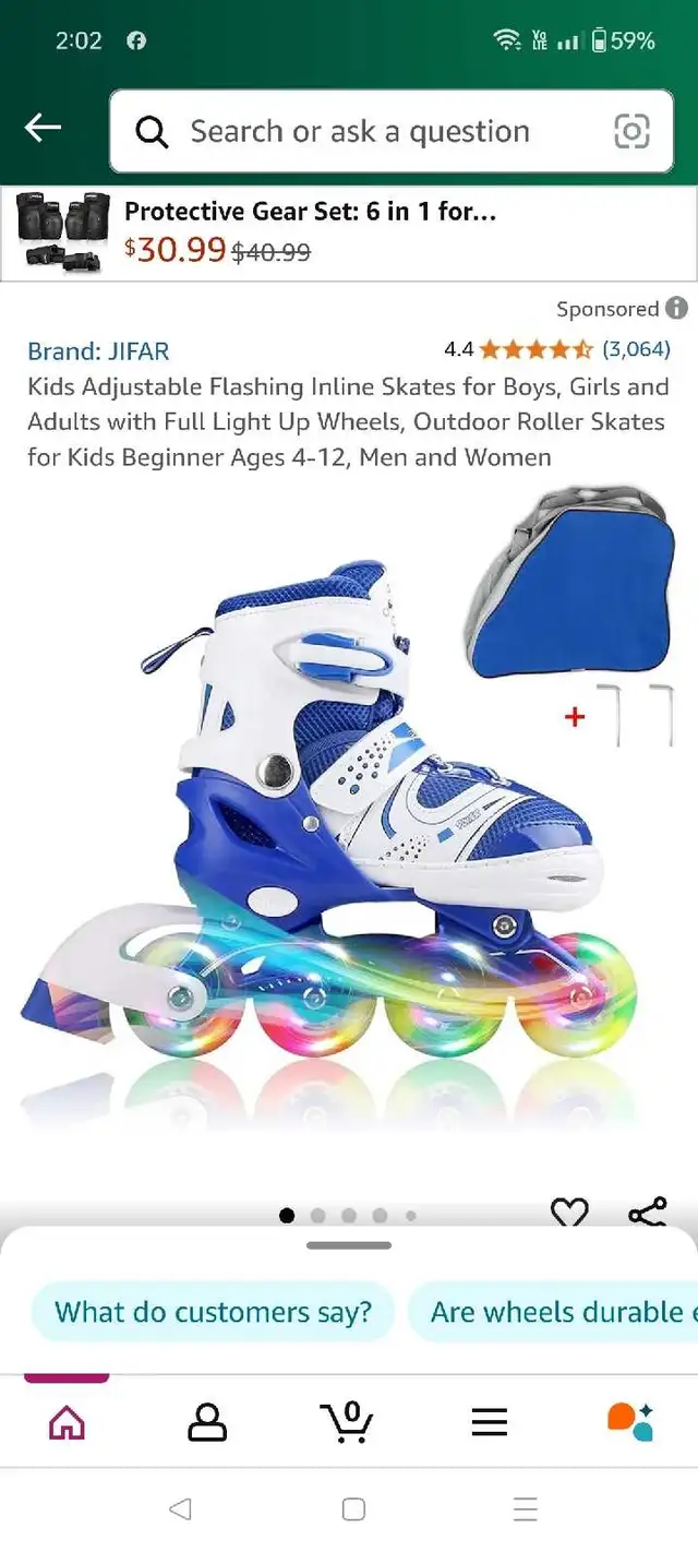 Adjustable Inline Skates in Skates & Blades in Markham / York Region - Image 2
