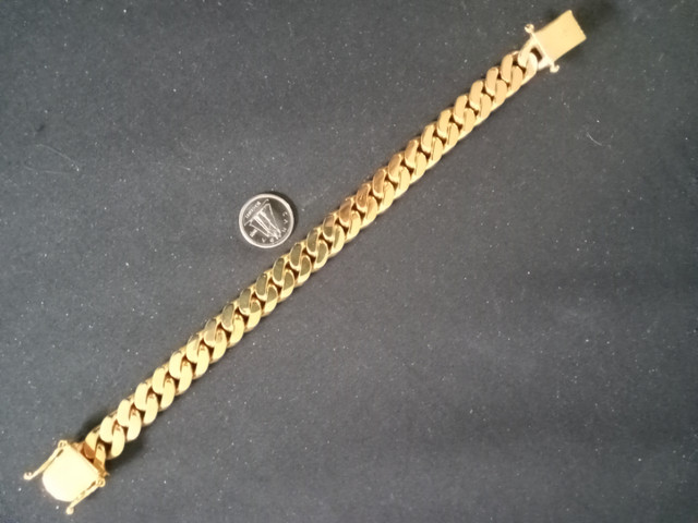 HEAVY MENS CUBAN LINK SOLID 10K GOLD BRACELET - BRAND NEW in Jewellery & Watches in Trenton