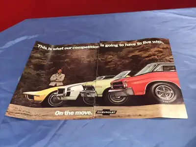1970 Chevrolet Corvette, Chevelle, Camaro 2 Page Original Ad, View more