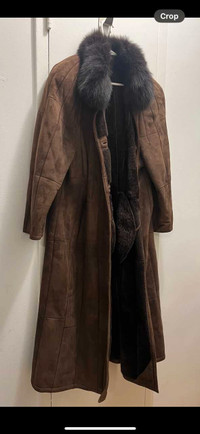 Women's medium suede and fur coat