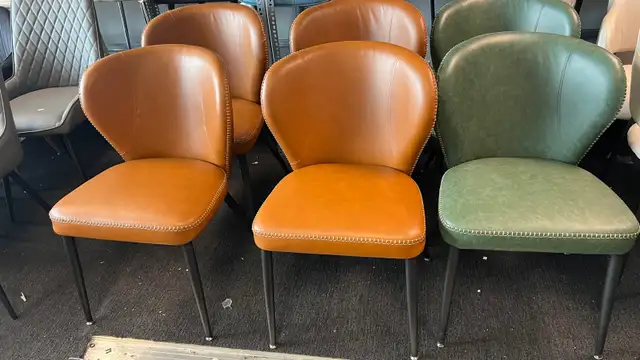 Upholstered Kitchen Chair, PU with Stitches, Modern Mid-Century, in Chairs & Recliners in Markham / York Region - Image 2