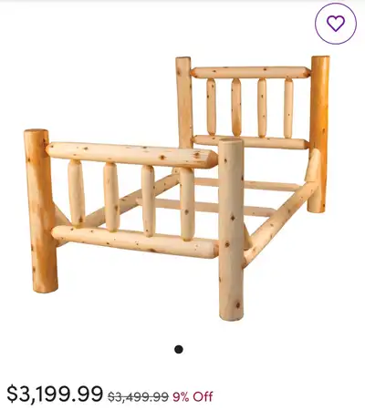 Queen size log style bed, View more