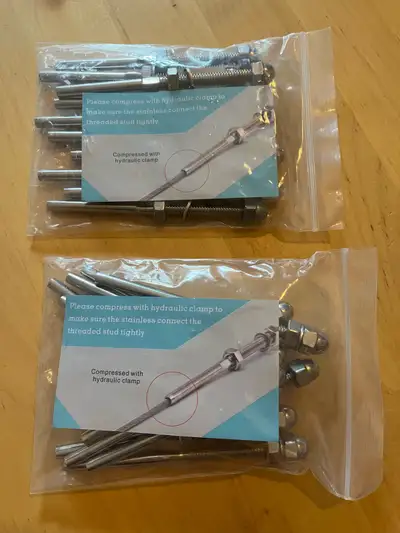 Two x 10-Pack Threaded Stud Tension End Fitting Terminal, View more