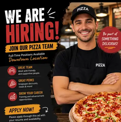 Hiring- Cook for Pizza Store, View more