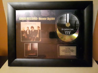 GOLD RECORD-Never Again-The Midway State-Award on Plaque.