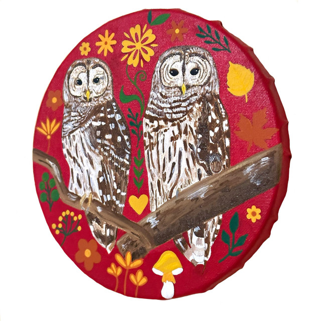 Barred Owls Acrylic Painting in Arts & Collectibles in Ottawa - Image 2