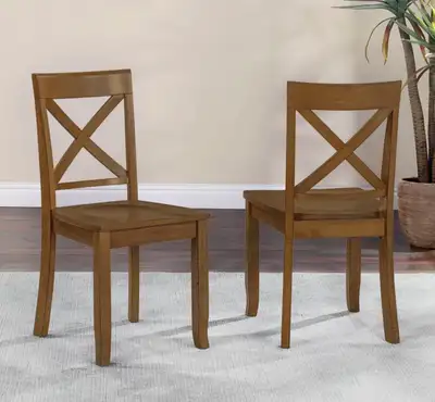 DUHOME Walnut Wood Country Farmhouse Cross Back Dining Chairs, View more