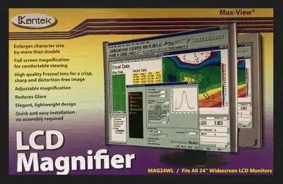 LCD Monitor Magnifier 24” Widescreen Monitor (Kantek MAG24WL), View more