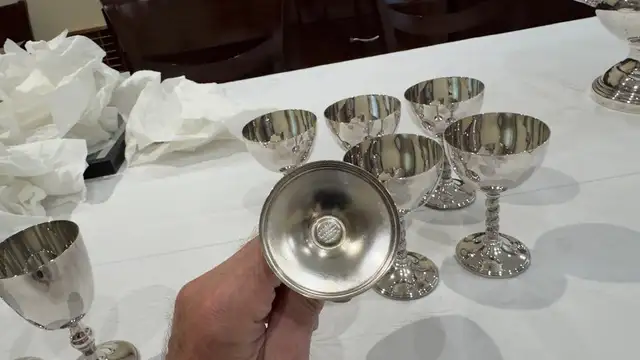 6 Silver Plated Wine Goblets482653837230100483