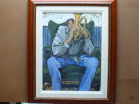 Vezina artiste peinture tableau toile imprime musicien trompette