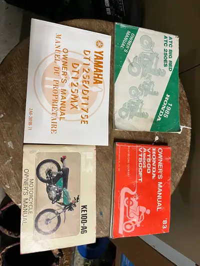 Manuals for older bikes $15. Each