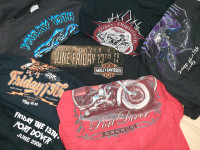 Lot of seven vintage Port Dover Friday 13th motorcycle T-shirts