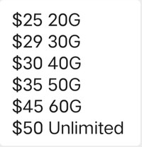 $25-20GB phonebox mobile plan. $30-40GB ...