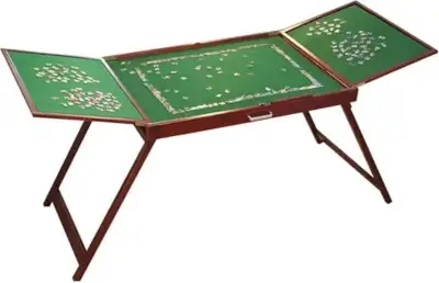 Bits and Pieces Fold-and-Go Wooden Jigsaw Puzzle Table with Legs, Foldable Puzzle Board for Up to 15...