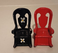 Antique  Cast Iron Rocking Chair Salt & Pepper Shakers
