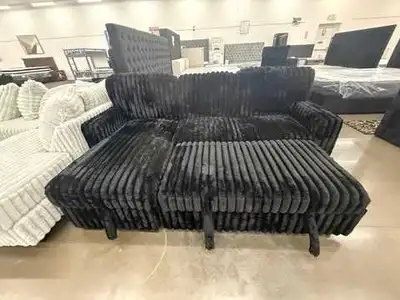 Black Corduroy Sectional, View more