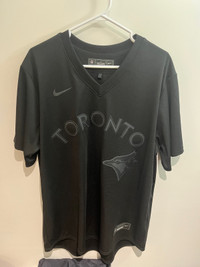 Toronto Blue Jays Jersey - All Black - Size L + T-Shirt