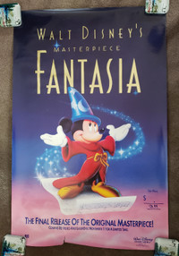 1991 DISNEY "FANTASIA" POSTER - VHS/LASERDISC RELEASE