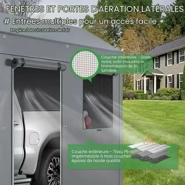 Carport, 11 x 20 ft Portable Garage with 2 Roll-Up Doors and Rem in Outdoor Tools & Storage in Markham / York Region - Image 5