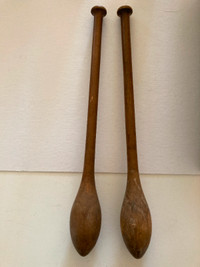 Antique Pair Juggling Exercise Indian Wooden Clubs