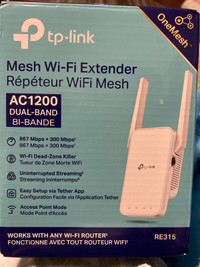 TP-Link Wireless AC1200 Dual-Band Wi-Fi 5 Mesh Range Extender (R
