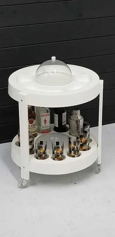 No deposit required Cash payment only Available, Beautiful mid-century modern (MCM) bar cart (servin...