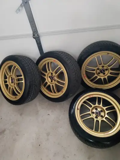 Never winter driven, stored in heated garage. Mint condition. -Enkei RPF1 in gold 8x18 ET40 5x100 -A...