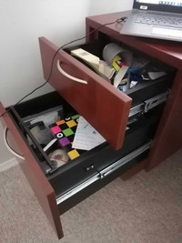 Desk with filing cabinet 