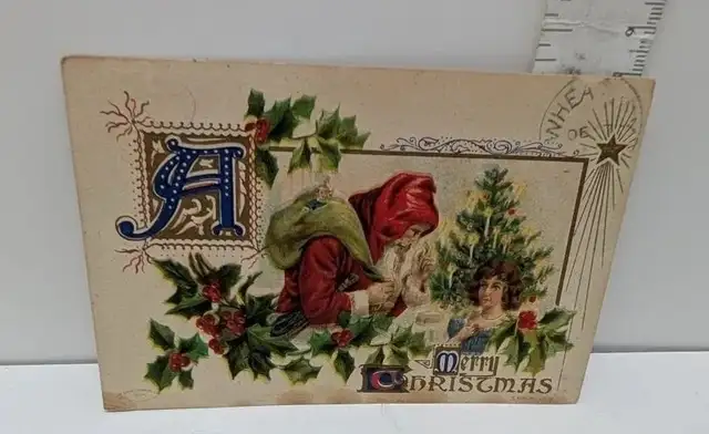 5 ANTIQUE 1909 to1920s CHRISTMAS SANTA POST CARDS in Arts & Collectibles in Mississauga / Peel Region - Image 6