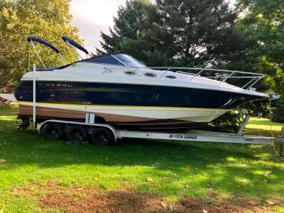 Beautiful clean boat and very well maintained. Twin 4.3 MPI MerCruisers with Alpha One Gen II drives...