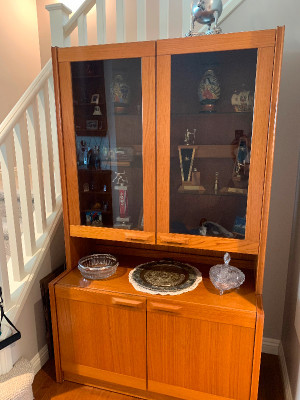 TEAK CHINA CABINET in Bookcases & Shelving Units in Calgary