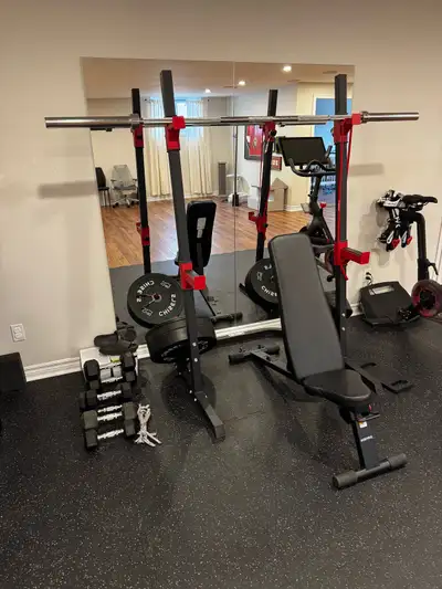Squat Rack - Olympic Bar & Bump Weights, View more