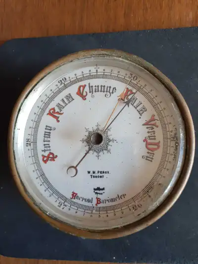 Antique Solid Brass Wall Barometer, View more