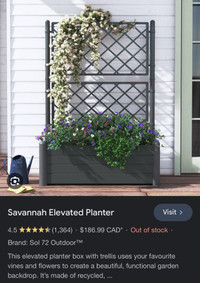 Savannah Elevated Planter with Trellis - Brand New