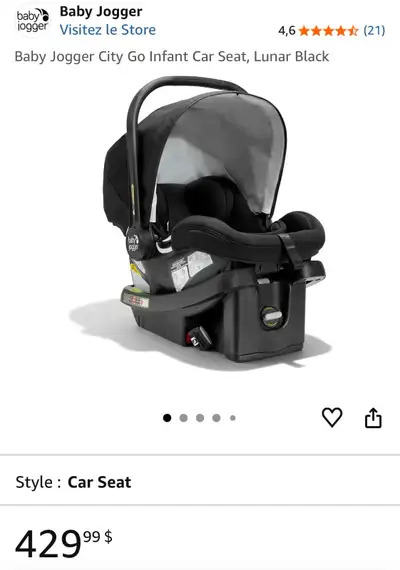 Baby Jogger City Go Infant Car Seat, Lunar Black, View more