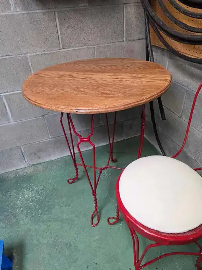vintage Ice Cream Parlour Table& chairs, View more