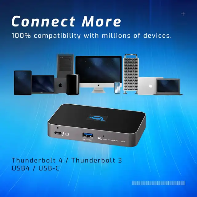 OWC 5 Port Thunderbolt Hub - 60W Charging, Thunderbolt 4, USB 3.62864364853122121