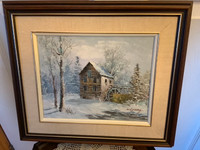 Vtg Oil Ptging of a Grist Mill by Cdn Artist W. (William) Conway