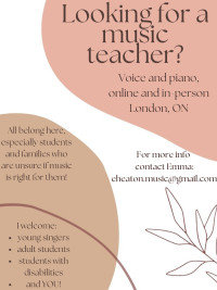 Voice and piano lessons - online and in person!