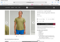 Lululemon LightweightStretch Running Short SleeveShirt