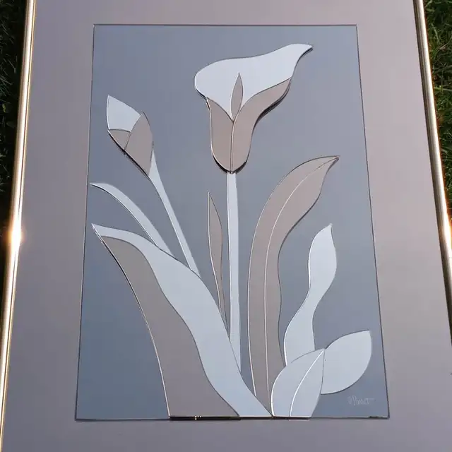 Vintage Smoked Glass Calla Lily Wall Mount Mirror by R. Parret! in Home Décor & Accents in London - Image 9