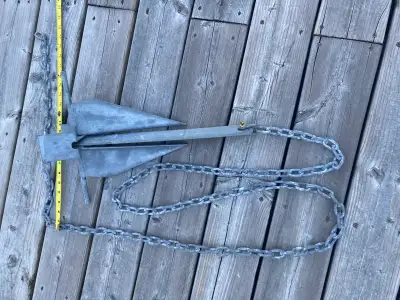 2 danforthbstyle anchors. 5lbs and 9lbs respectively. Each with a length of chain. Happy to sell sep...