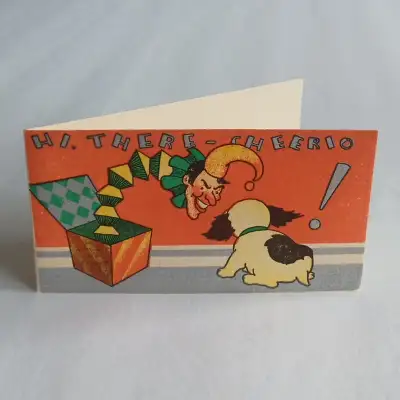 Vintage Miniature Jack in the Box Puppy Christmas Card, View more