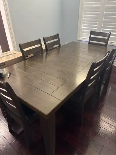 wood dining room table and chairs , View more