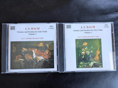 2 CD set of Bach Sonatas and Partitas for solo Violin played on baroque violin by Lucy van Dael. Exc...