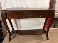 Vintage Console/Hall Table- Carved Solid Wood, Antique Style