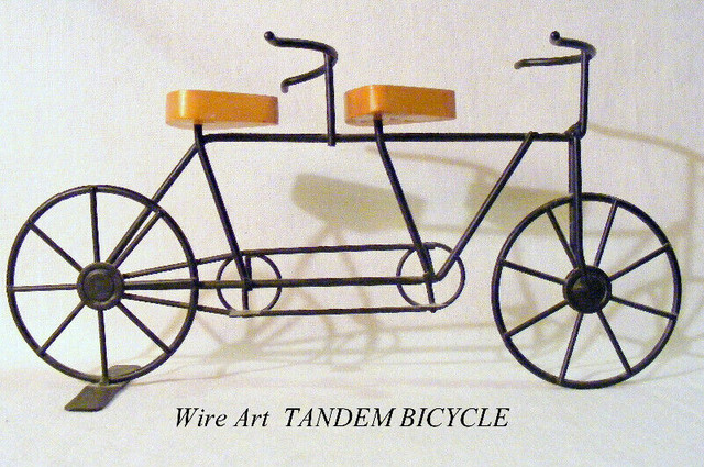 Wire Art bicycle sculptures: 2 tandem + 1 tricycle, $10 ea, in Arts & Collectibles in City of Toronto - Image 2